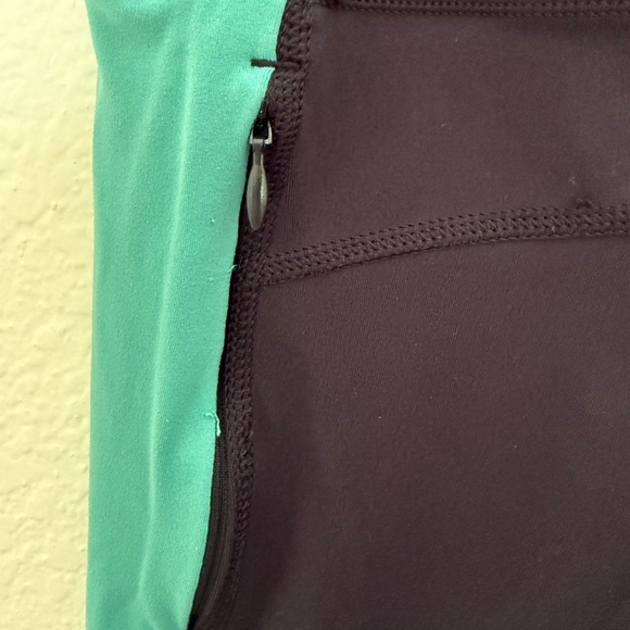 Adidas Leggings in Black and Teal with White Accents - Picture 3 of 5